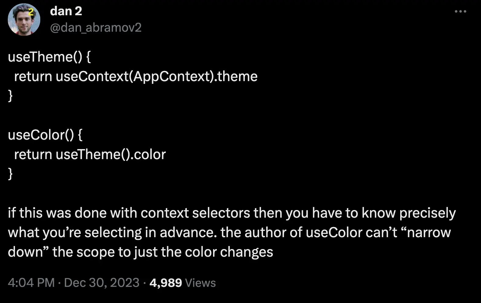 dans reasoning for why selectors are not composable