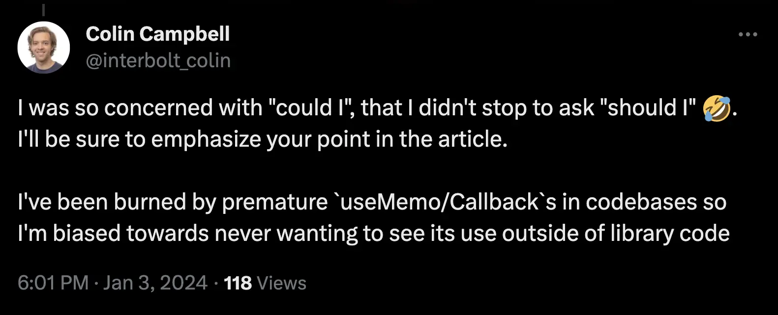 my partial admission that dan might be right